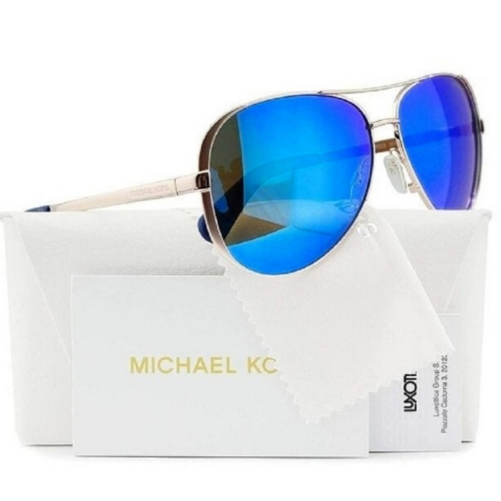 ☆NWOT☆ MICHAEL KORS Rose Gold/Blue Polarized  "Chelsea" unisex sunglasses & case